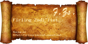 Firling Zsüliet névjegykártya